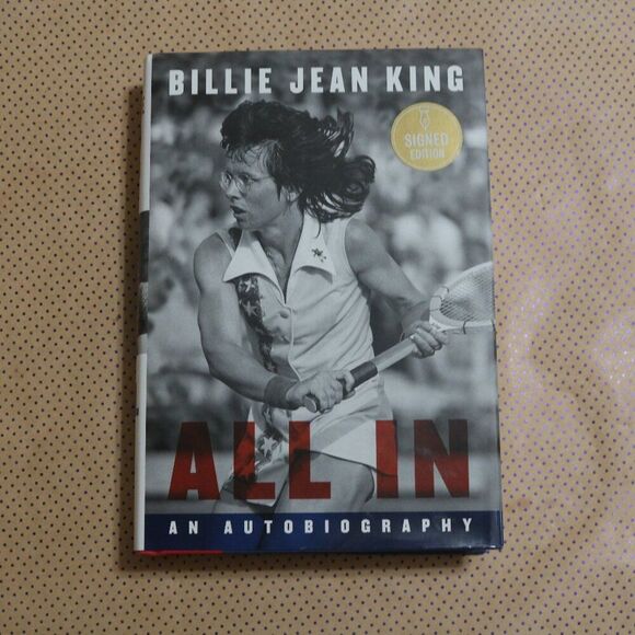 RARE MISPRINT SIGNED Billie Jean King All In Book - Picture 1 of 5